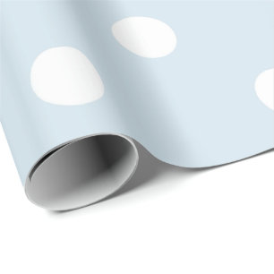 Papel De Regalo Polka puntos pequeños Baby Blue White Classic Past