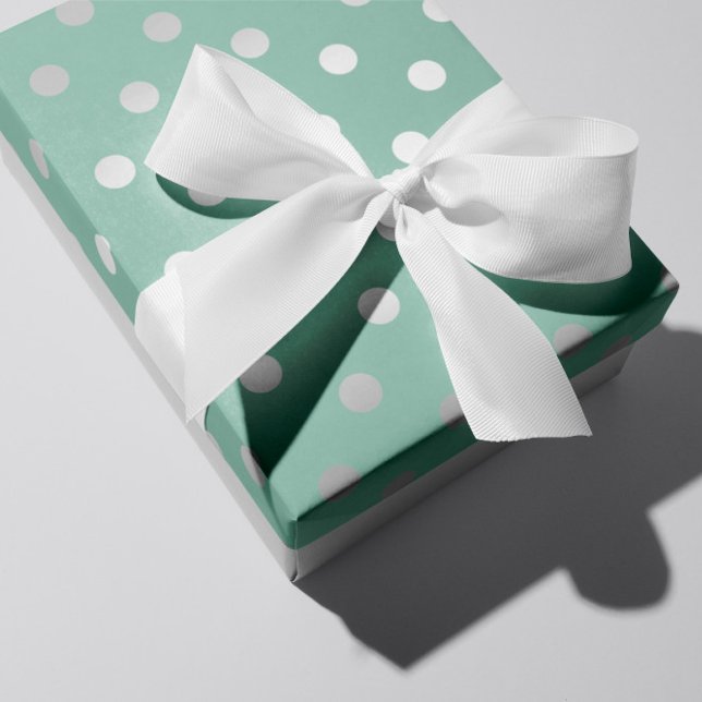 Papel De Regalo Polka puntos pequeños Mint Pastel verde gris plate (Subido por el creador)