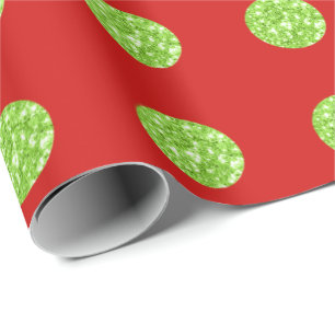 Papel De Regalo Polka puntos Purpurina Mint Spark Red Bright Vivid
