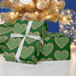 Papel De Regalo Polka, Purpurina de Oro Blanco Verde, hace feriado