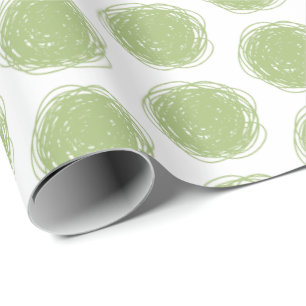Papel De Regalo Polka verde y blanco rescata
