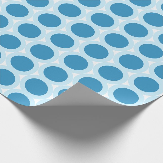 Papel De Regalo Polkadot azul moderno simple minimalista (Esquina)