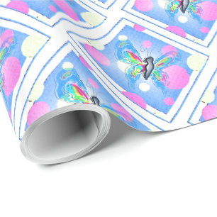 Papel De Regalo Polkadots y mariposas