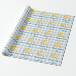 Papel De Regalo Pollito y huevos de pastel Feliz Pascua de Resurre