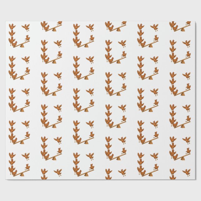 Papel De Regalo Pollitos alegres escuadrón de acróbatas (Superficie plana)