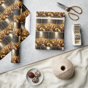 Papel De Regalo Pollitos Amarillos en un Granero Soleado