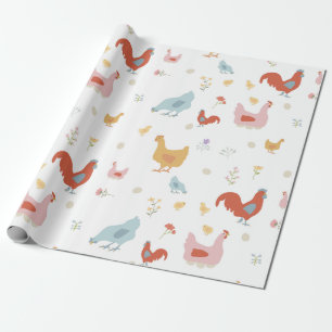 Papel De Regalo Pollitos Lindos Gallinas y Polluelos