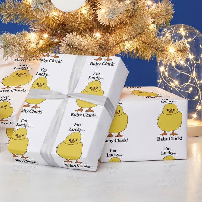 Papel De Regalo Pollitos Soy Afortunado Pollito Bebe (Vacaciones)