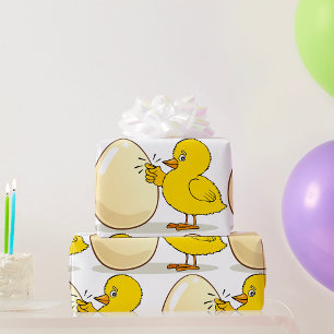Papel De Regalo Pollo Amarillo Y Huevo