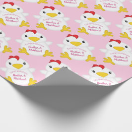 Papel De Regalo Pollo Baby Shower Pink