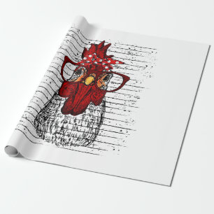 Papel De Regalo Pollo con cinta de venda y gafas lindo