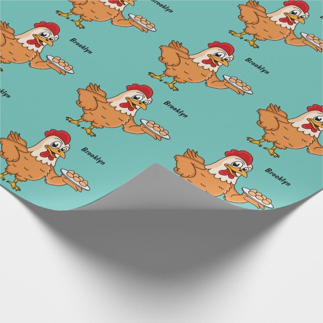 Papel De Regalo Pollo con huevos en el personalizado de placa (Esquina)