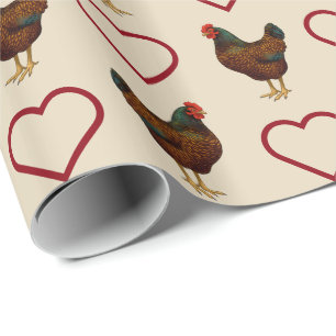 Papel De Regalo Pollo Hen de Barnevelder Marrón