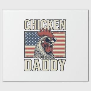 Papel De Regalo Pollo Papá Gallo Vintage Patriótico