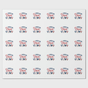 Papel De Regalo Pollo Patriótico Americana Camiseta Diseño_