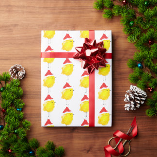 Papel De Regalo Pollo pollito acuarela amarilla elegante