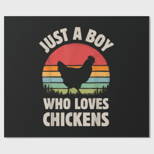 Papel De Regalo Pollo, sólo un chico que ama a los animales de gra