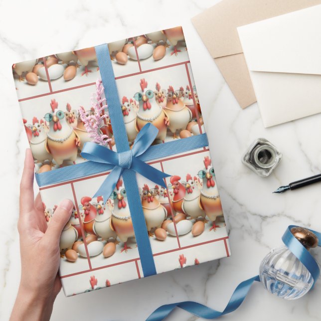 Papel De Regalo Pollos chicas con collares de Perla (Regalar)