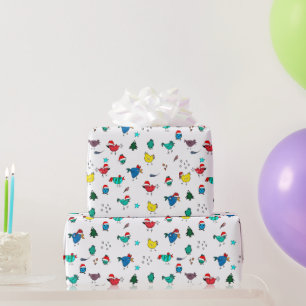 Papel De Regalo pollos de Navidad color de su elección envoltorio