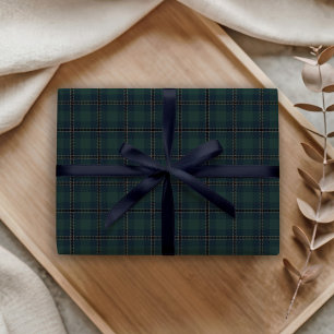 Papel De Regalo Polo a cuadros verde oscuro y azul marino Ecuestre