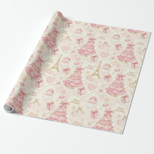 Papel De Regalo Polvo Coqueto Parisino Rosa Polvoriento Toile de N