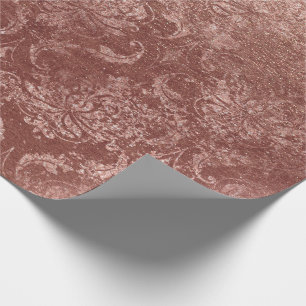 Papel De Regalo Polvo floral Copper1 sucio del oro color de rosa