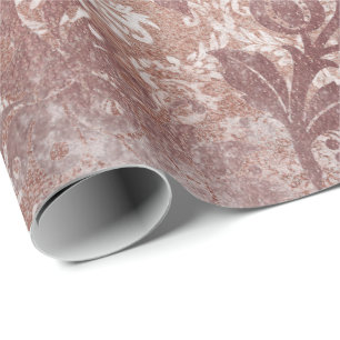 Papel De Regalo Polvo Floral de color rosa rosado blanco Grungy Me