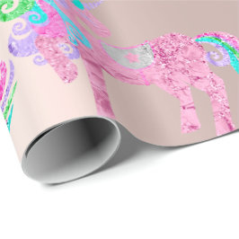 Papel De Regalo Polvo Rubor incandescente de unicornio con un Purp