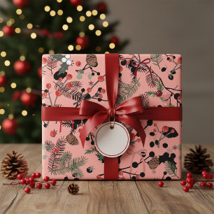 Papel De Regalo Polvoriento Rosa rosa Vintage Planta Floral