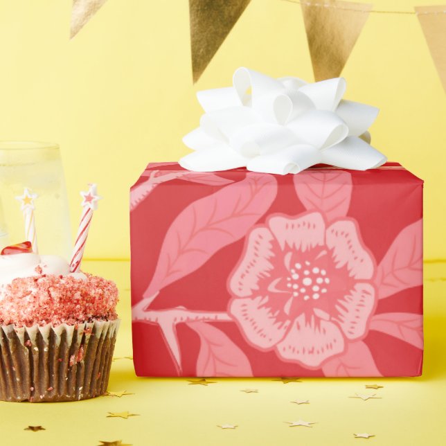 Papel De Regalo Pomegranate in Christmas Red (Fiesta de cumpleaños )