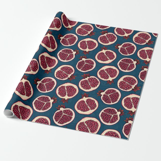 Papel De Regalo Pomegranate slices wrapping paper (Desenrollado)