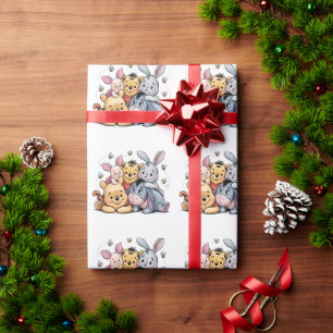 Papel De Regalo Pooh Clásico y Amigos