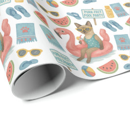 Papel De Regalo Pool Birthday Party for Cat Lovers 