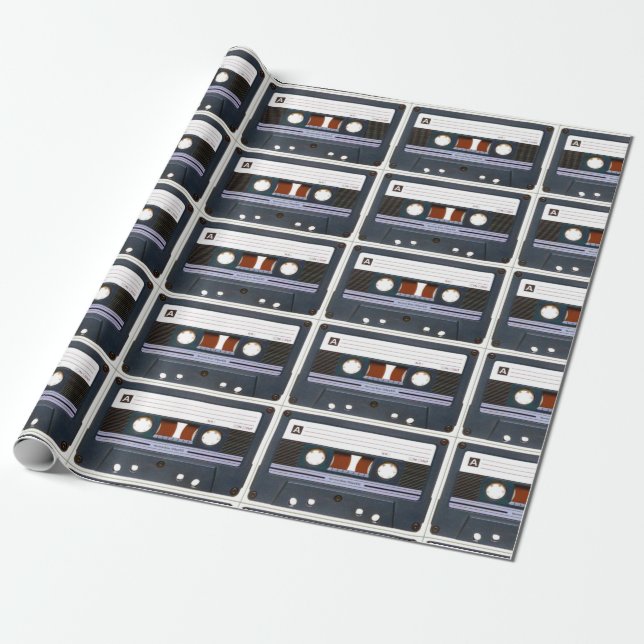 Papel De Regalo Pop Art Cassette Retro (Desenrollado)