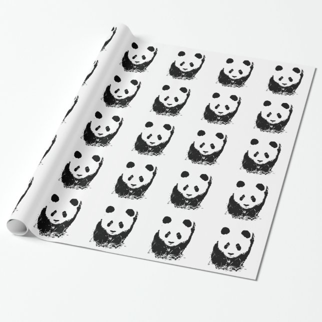Papel De Regalo Pop Art Panda (Desenrollado)