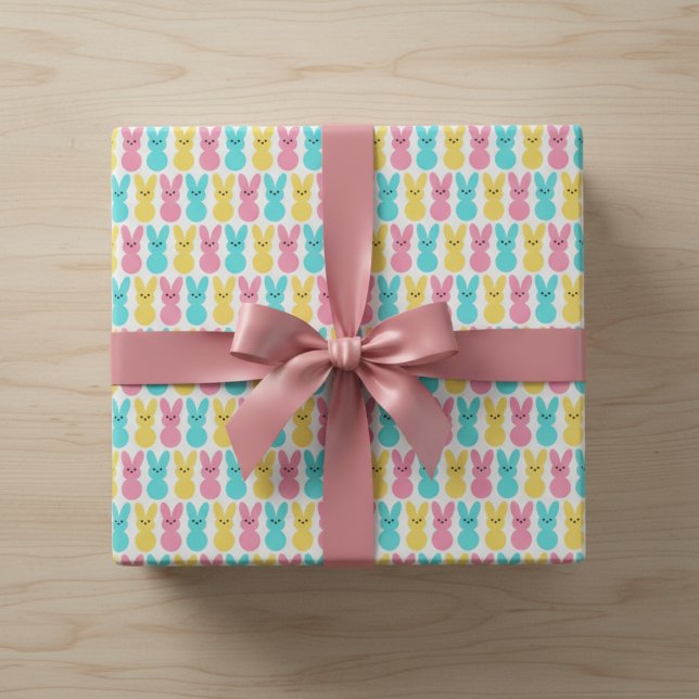 Papel De Regalo Pop de los conejillos de Pascua (Easter Bunnies Color Pop Wrapping Paper)
