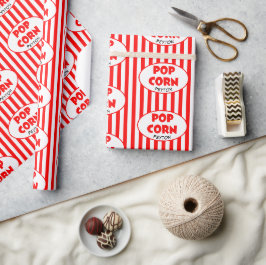 Papel De Regalo Popcorn Red Stripe Personalizado