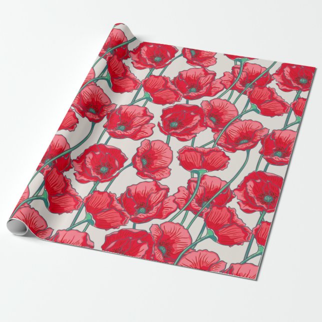 Papel De Regalo Poppies (Desenrollado)