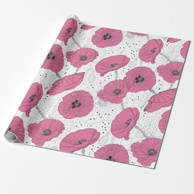 Papel De Regalo Poppies (Desenrollado)