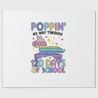 Papel De Regalo Poppin 120 Días De Colegio Unicornio Pop It Feliz 
