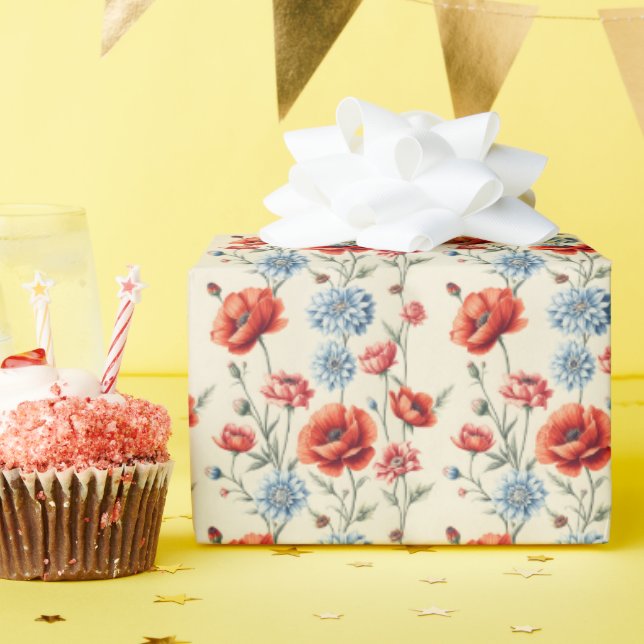 Papel De Regalo Poppy y Dahlia en Francia (Fiesta de cumpleaños )