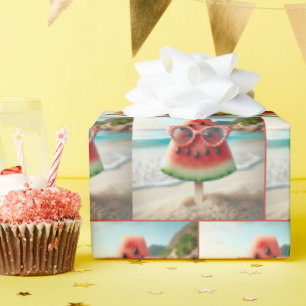 Papel De Regalo Popsicas de sandía con gafas de sol