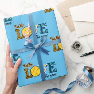 Papel De Regalo Por El Amor Del Juego Softball Mom Leopard