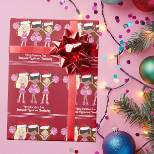 Papel De Regalo Porrista Lindo Navidad Roja Personalizada