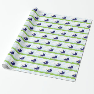 Papel De Regalo Porte Cute Vintage Blue Baby Boy