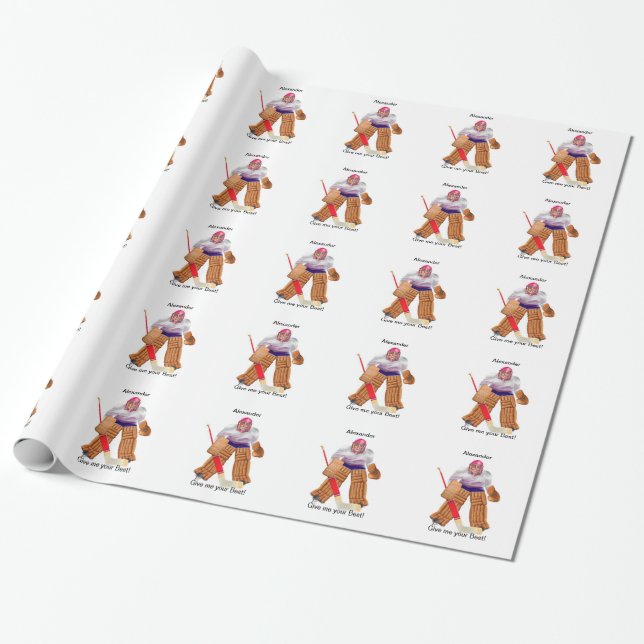 Papel De Regalo ¡Portero del hockey! (Desenrollado)