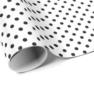 Papel De Regalo Pos clásicos de polka blanco negro