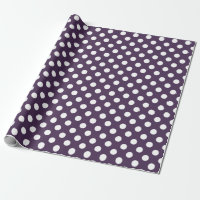 Pos de polka blanco sobre púrpura de ciruela