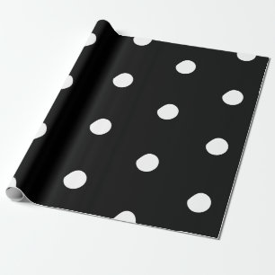 Papel De Regalo Pos de polka Negro gran audaz patrón elegante