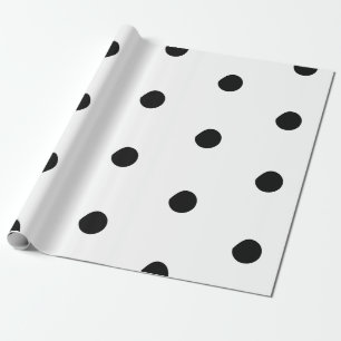 Papel De Regalo Pos de polka Negro gran audaz patrón elegante